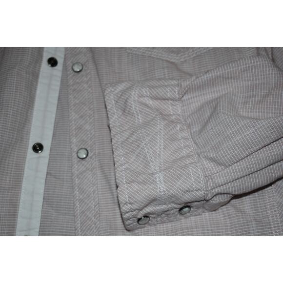 Buckle BKE Western Shirt Mens Size Medium Tailored Fit Pearl Button Snaps Pink - Picture 5 of 7